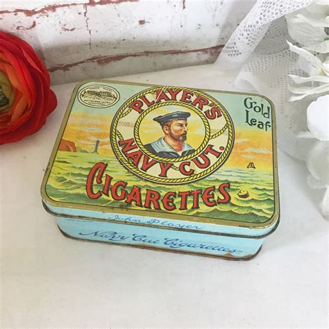 Vintage soccer football cigarettes tobacco tin case box 